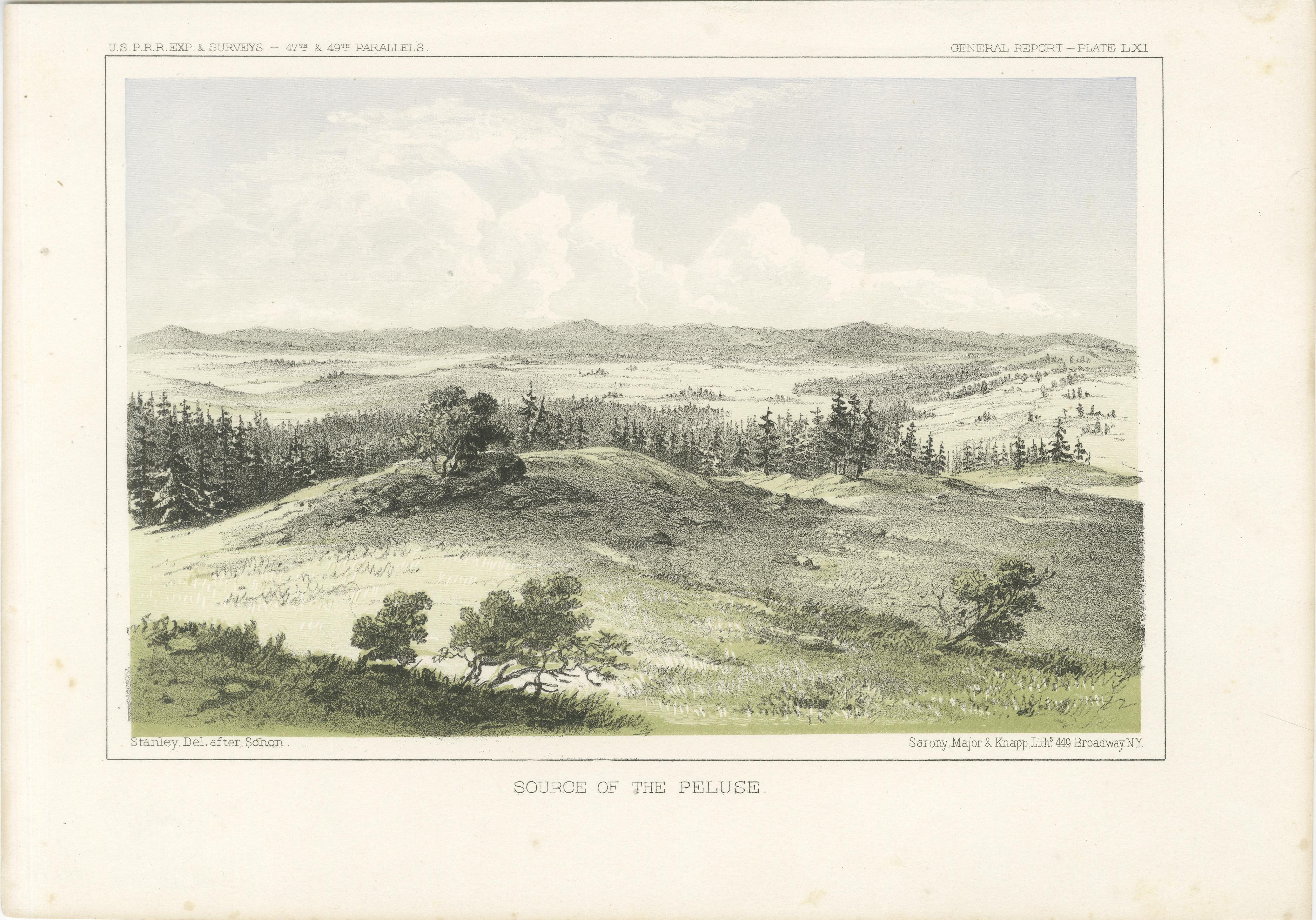 Titolo: Vista panoramica della regione di Palouse - Una rara litografia del XIX secolo

Questa eccezionale litografia, intitolata 