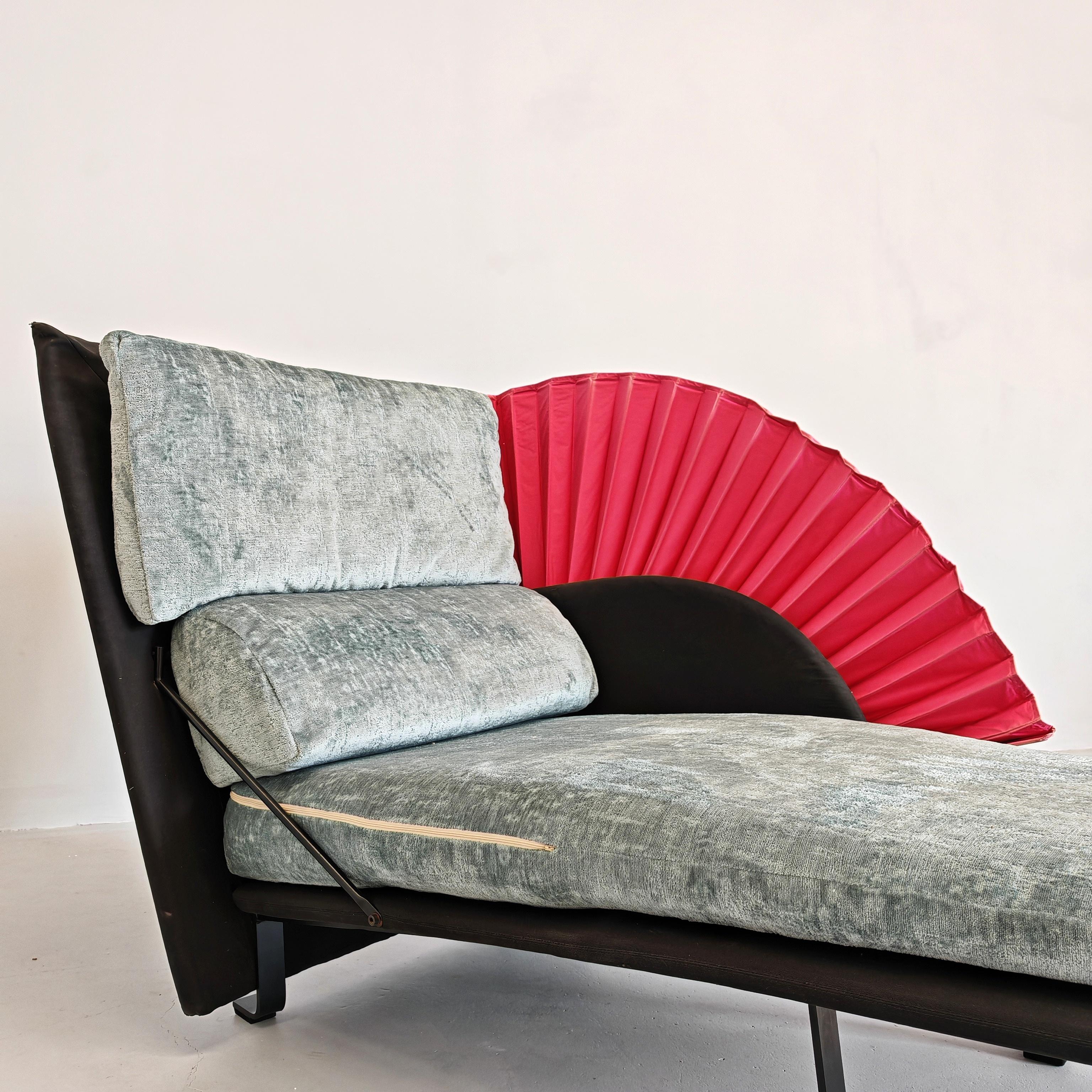 20th Century scenografica dromeuse design italiano 80s verde e fucsia 