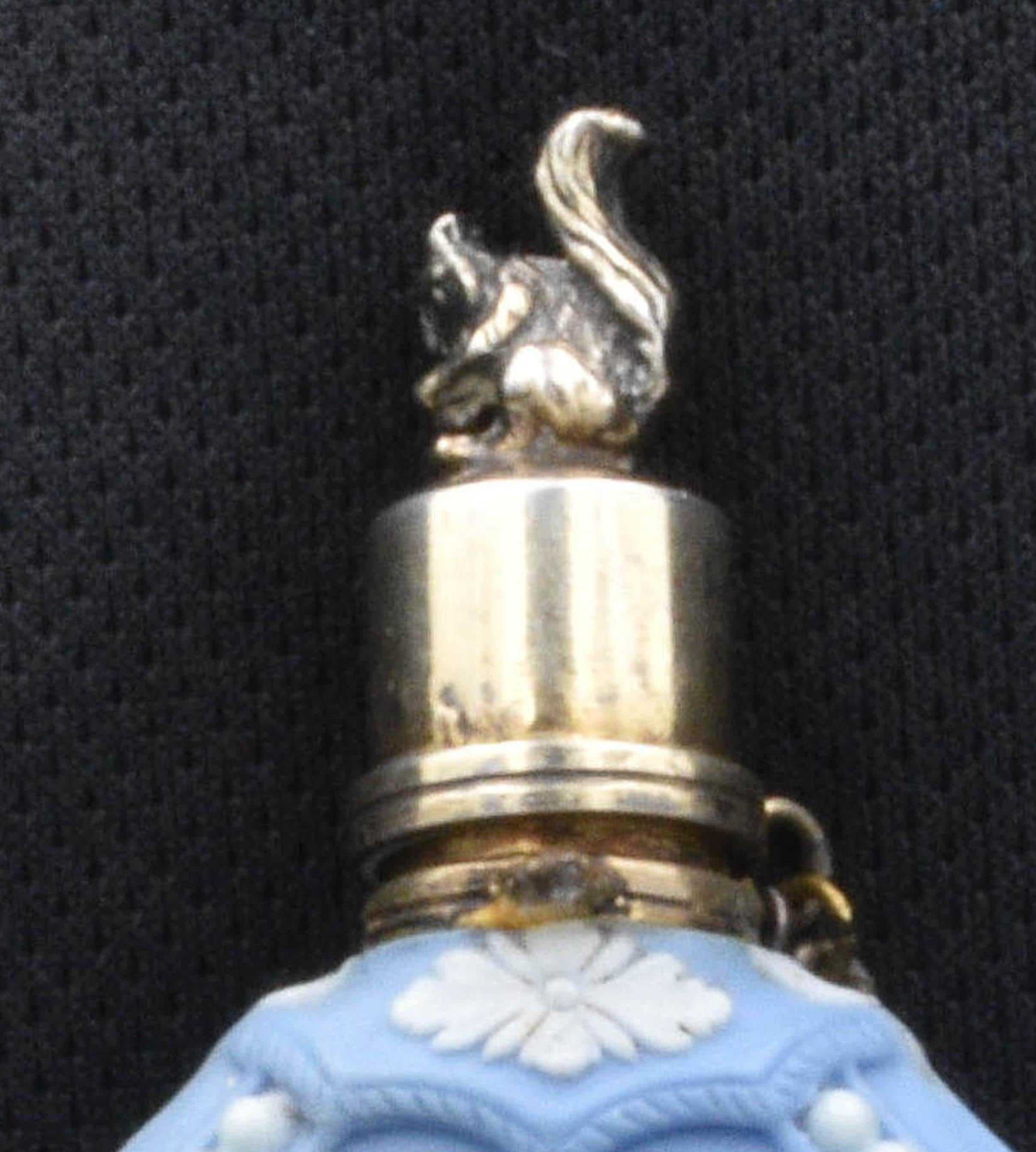 Neoclassical Scent, or Perfume, Bottle, in Pale Blue Jasperware, Wedgwood C1790 For Sale