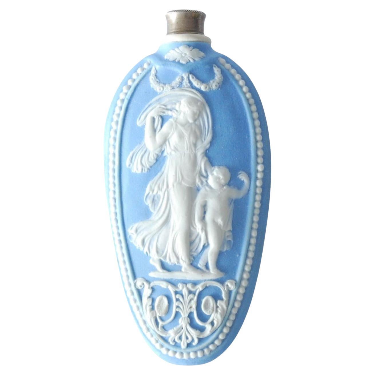 Duft- oder Parfümflasche aus blassblauem Jaspisgeschirr, Wedgwood, um 1790
