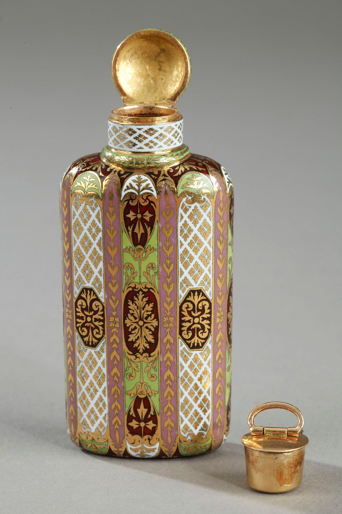 Gothic Revival Scent, Perfume Bottle with Enameled Gold, Restauration Period