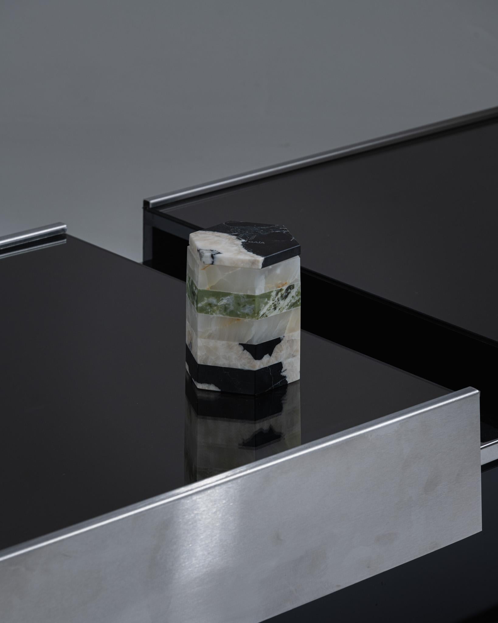 Scented Candle in Green Marble and Onyx (Moderne) im Angebot