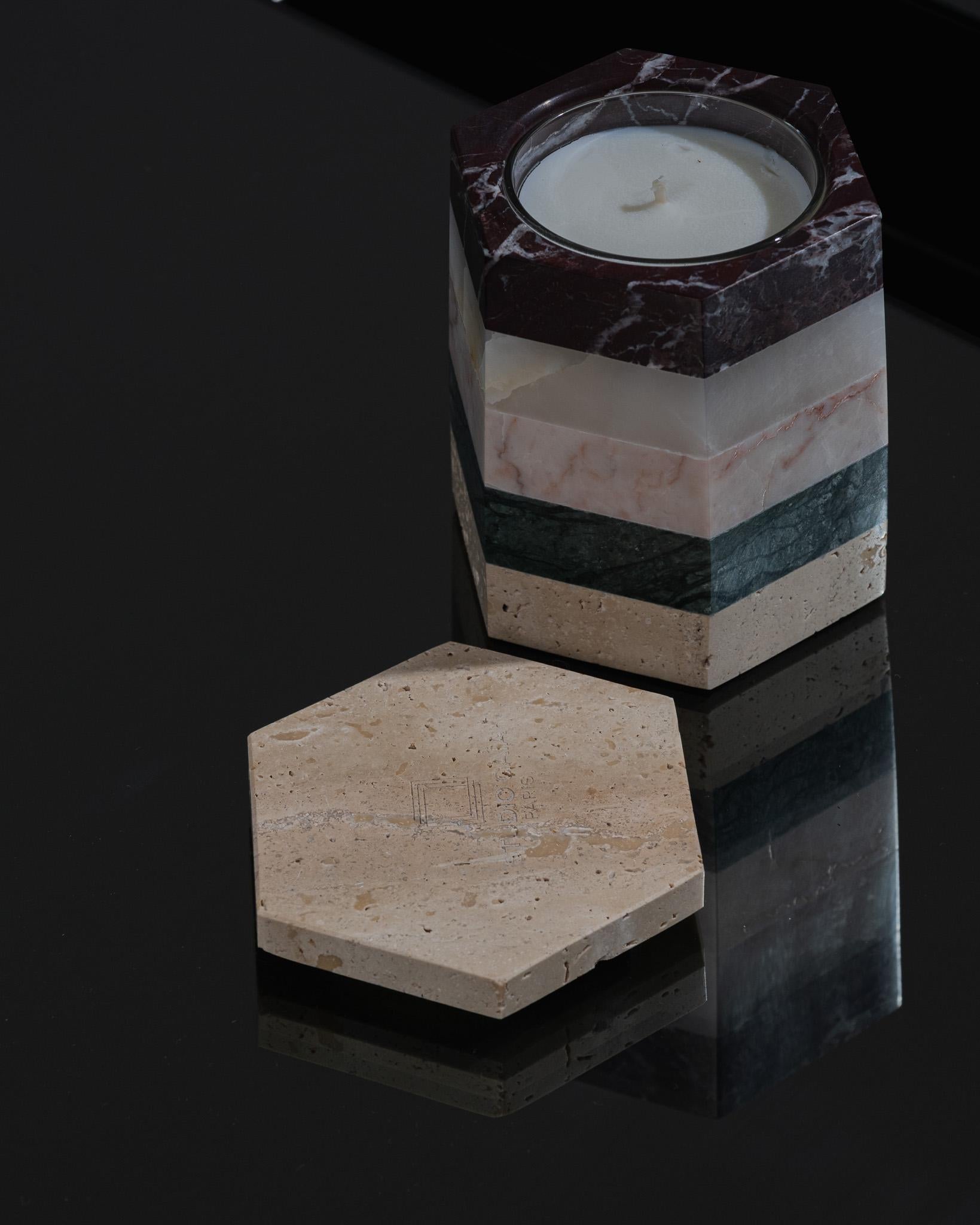 Scented Candle in Marble, Onyx, and Travertine (Moderne) im Angebot
