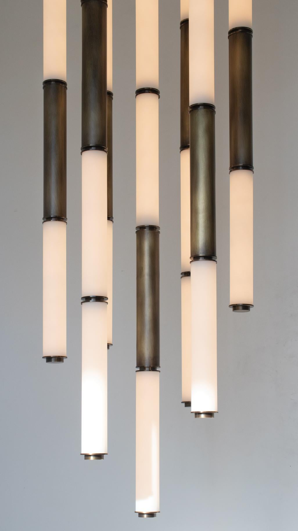 Canadian SCEPTER S7 Chandelier - Matte White Glass For Sale