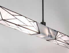 Sceptre Stone/Brass, Marble, Stained Glass Contemporary Pendant by Kalin Asenov