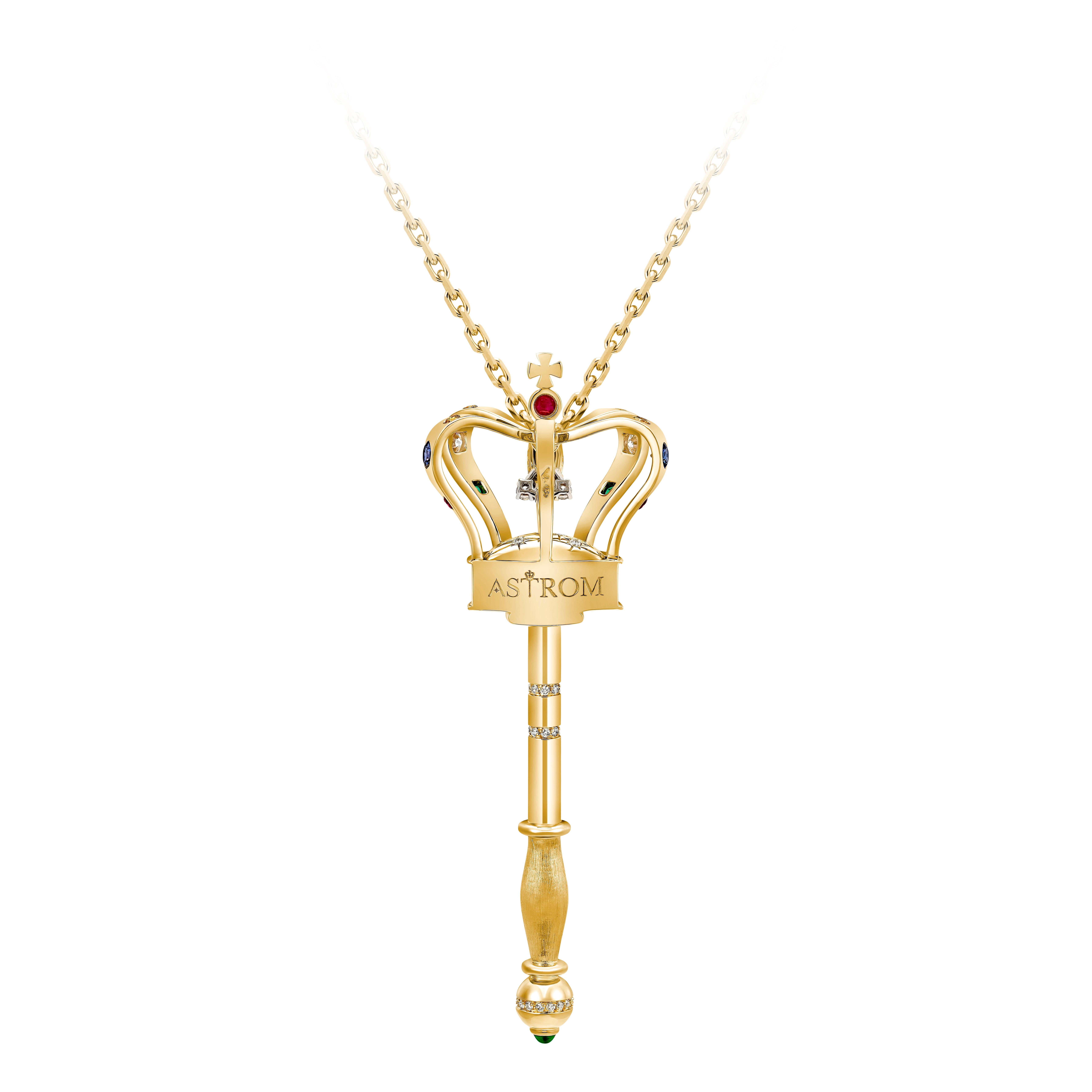 Zepter Das universelle Original, Diamanten, Saphire, Rubine und Smaragde (Tropfenschliff) im Angebot