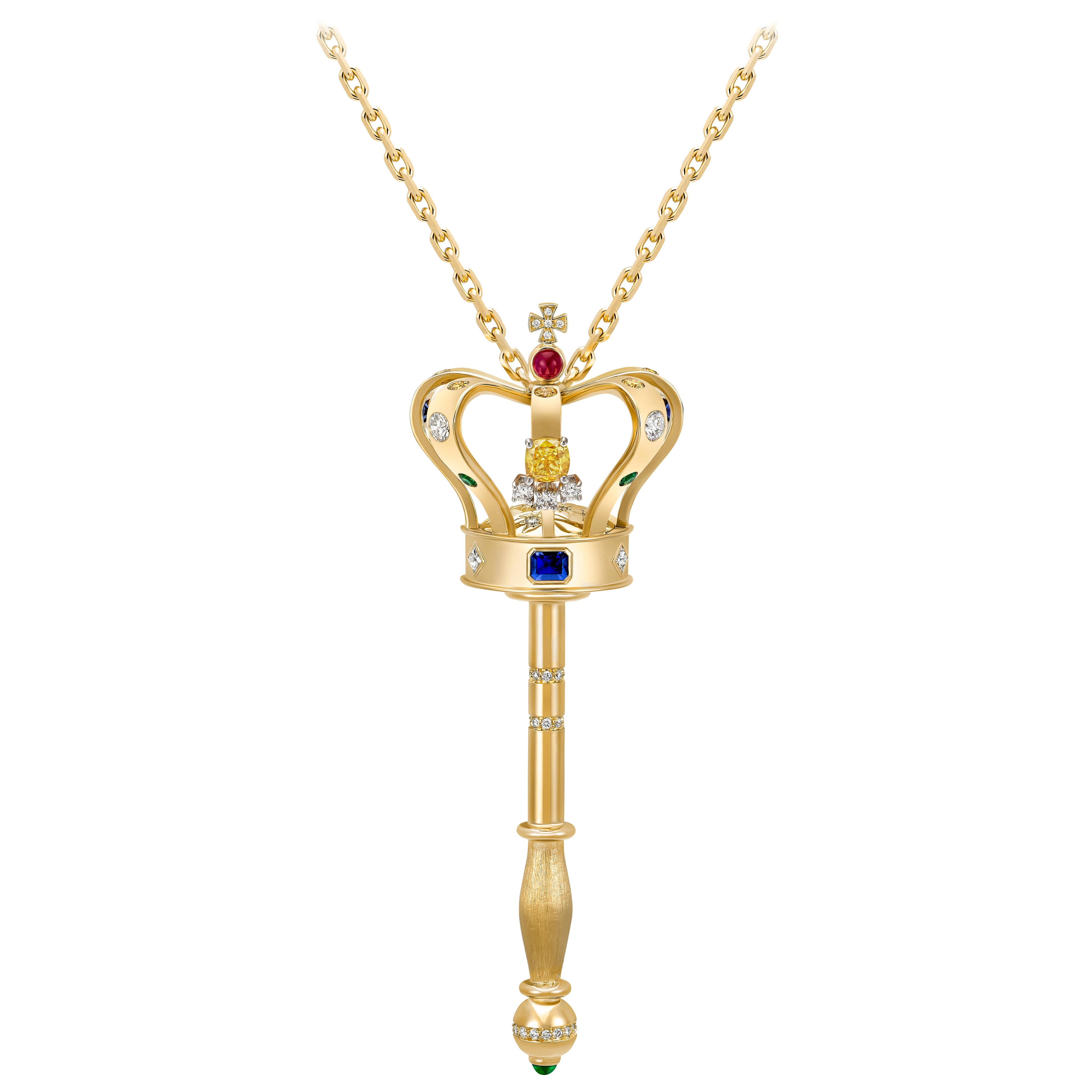 Zepter Das universelle Original, Diamanten, Saphire, Rubine und Smaragde im Angebot