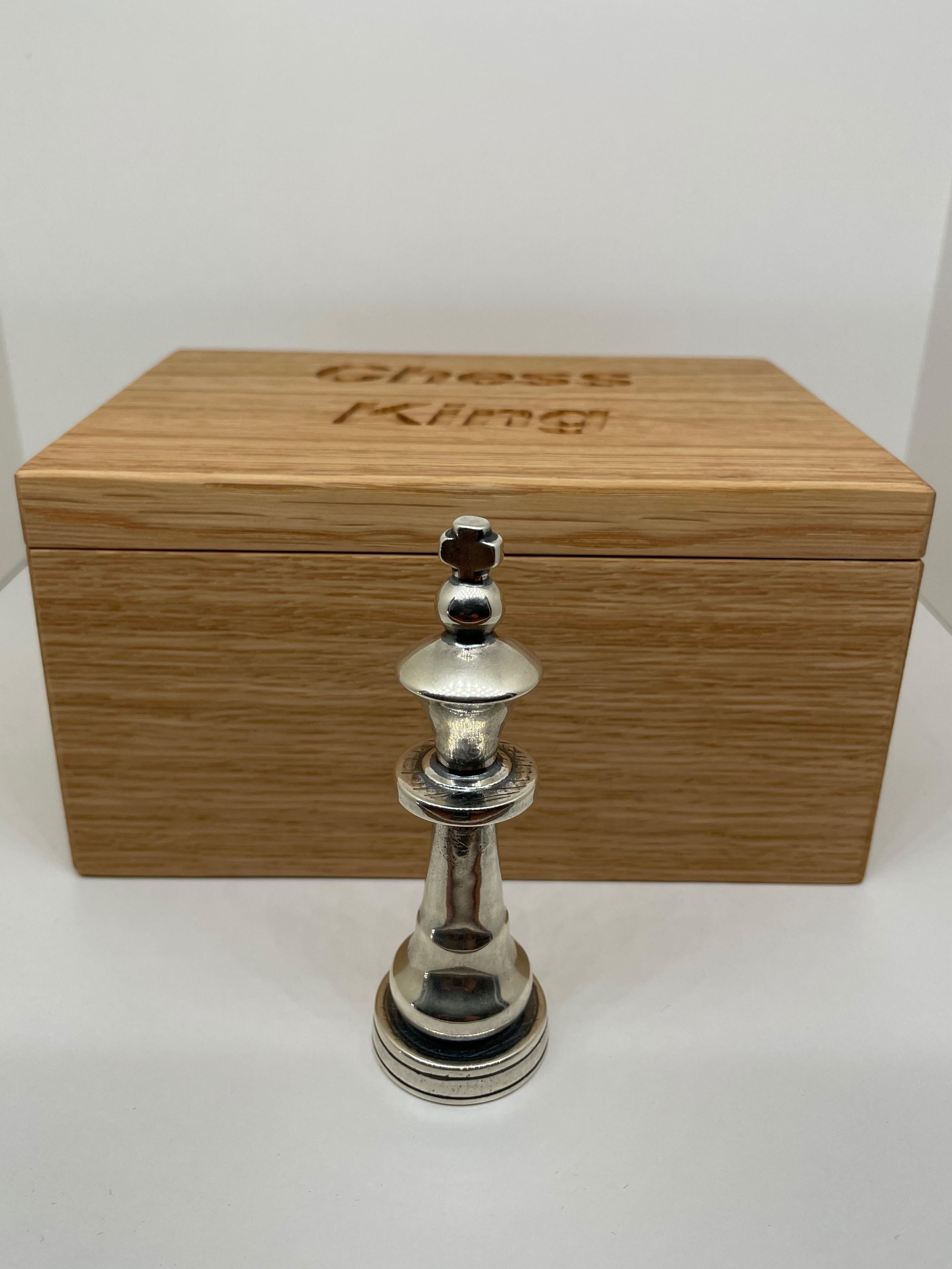 Schachfigur König Aus 925 Sterling Silber, Vollmassiv, Im Retro-Design For Sale 6