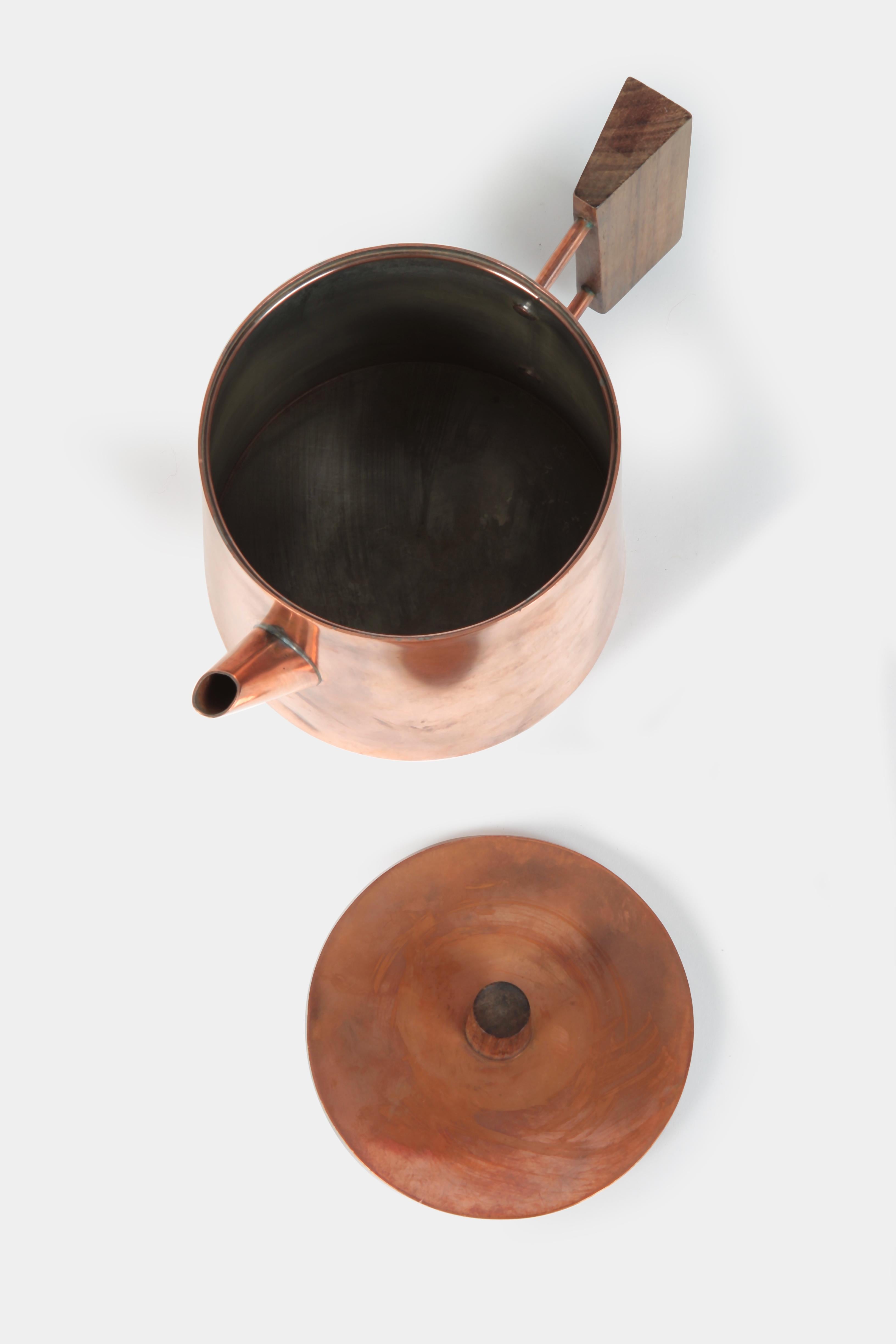 German Schaefer Handarbeit Tea Pot Copper, 1960s