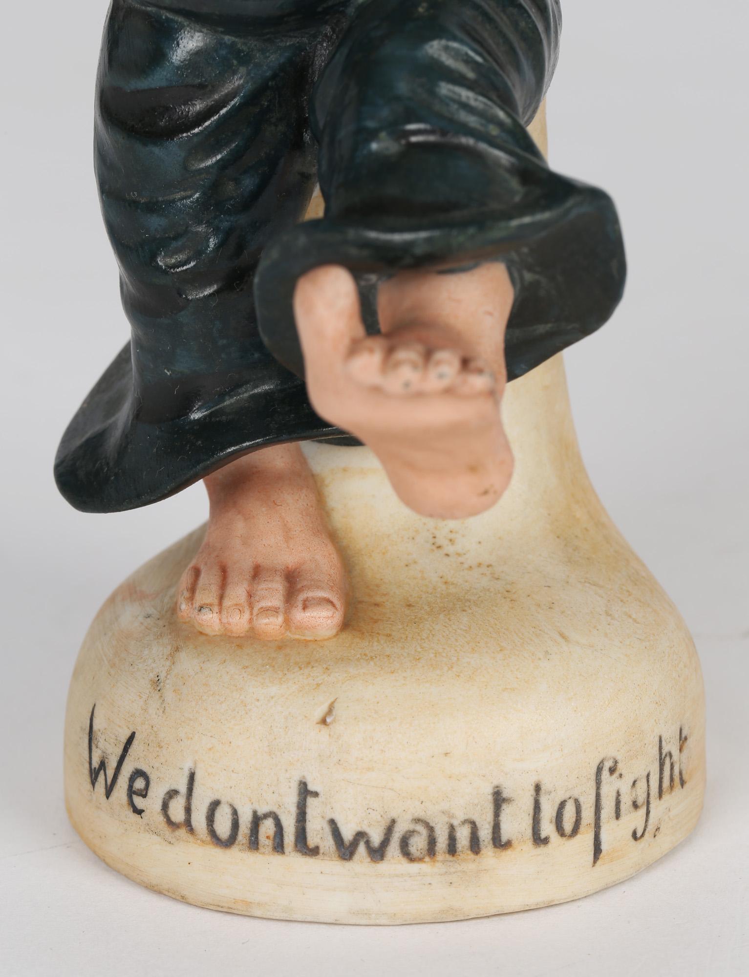 Schafer & Vater Porcelain Painted Sailor Figure Titled We Dont Want to Fight 3