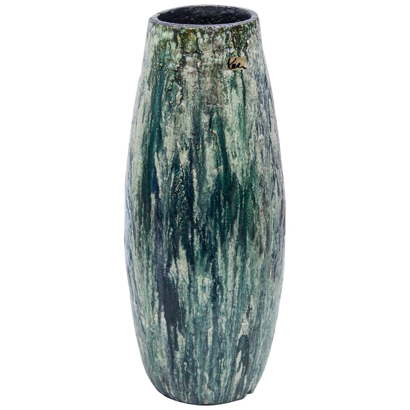 Schäffenacker Floor Vase Green White, 1960s