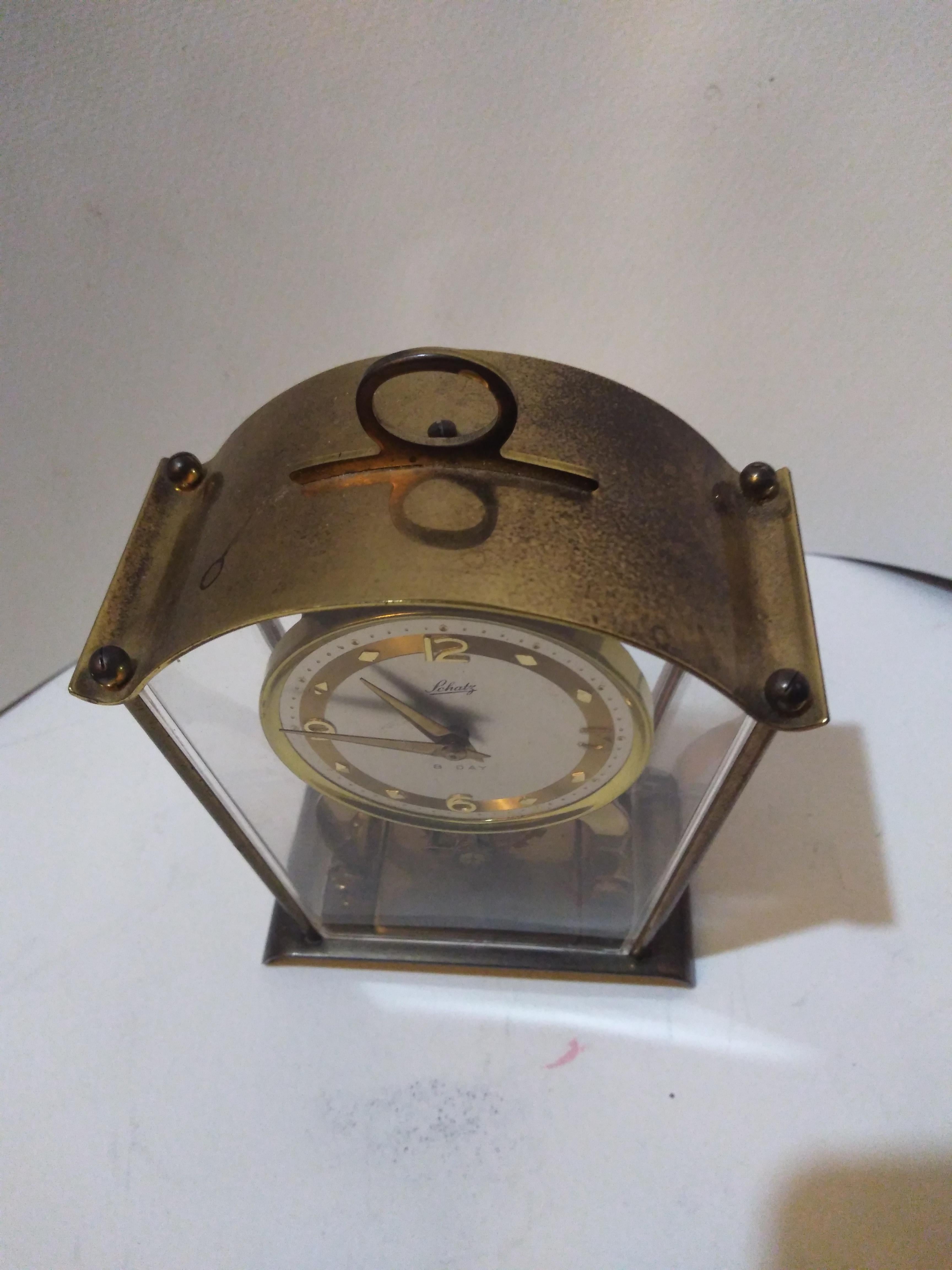 German Schatz and Schone Brass 59 8 Day Mantle Clock