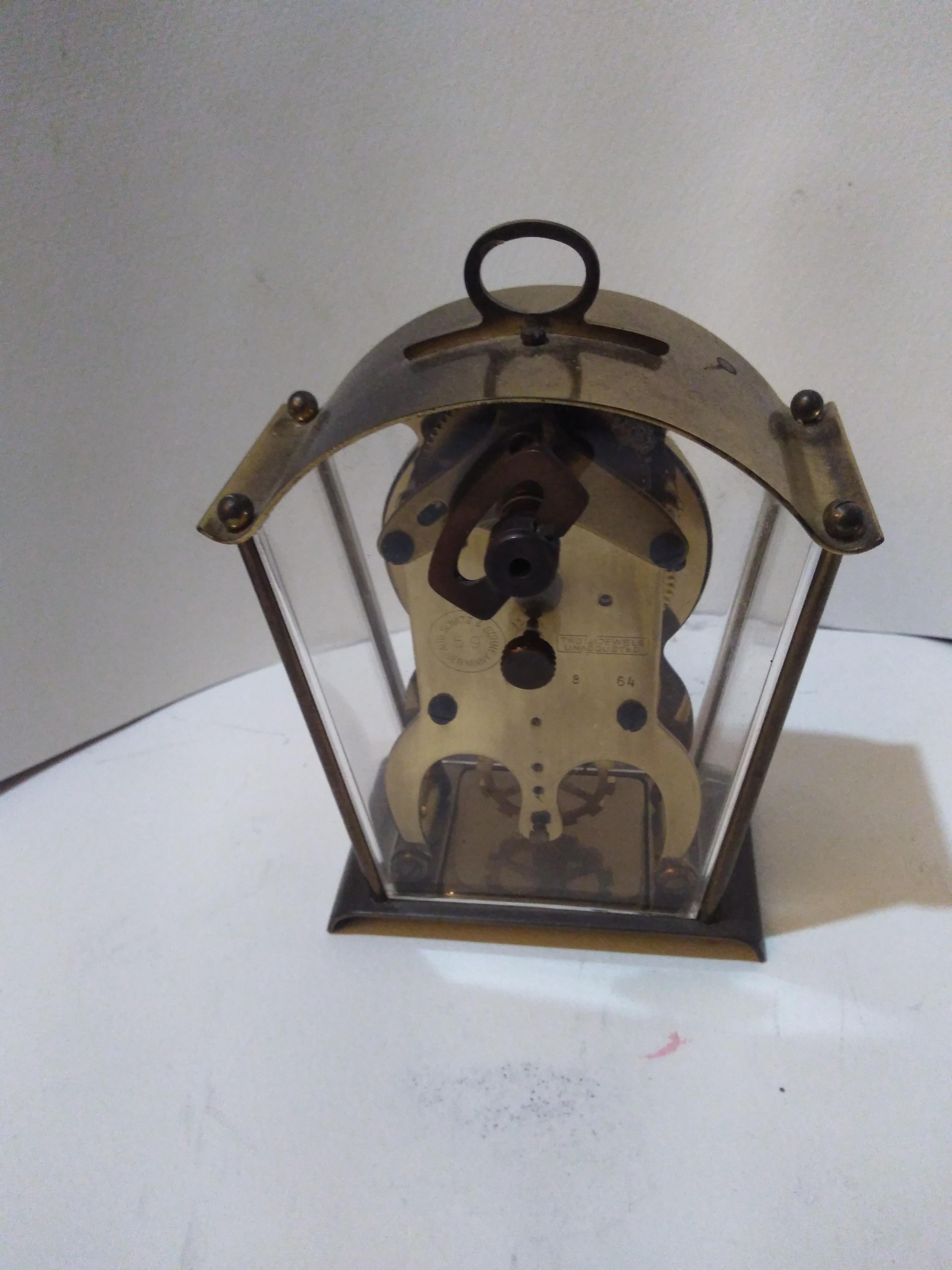 Schatz and Schone Brass 59 8 Day Mantle Clock 1