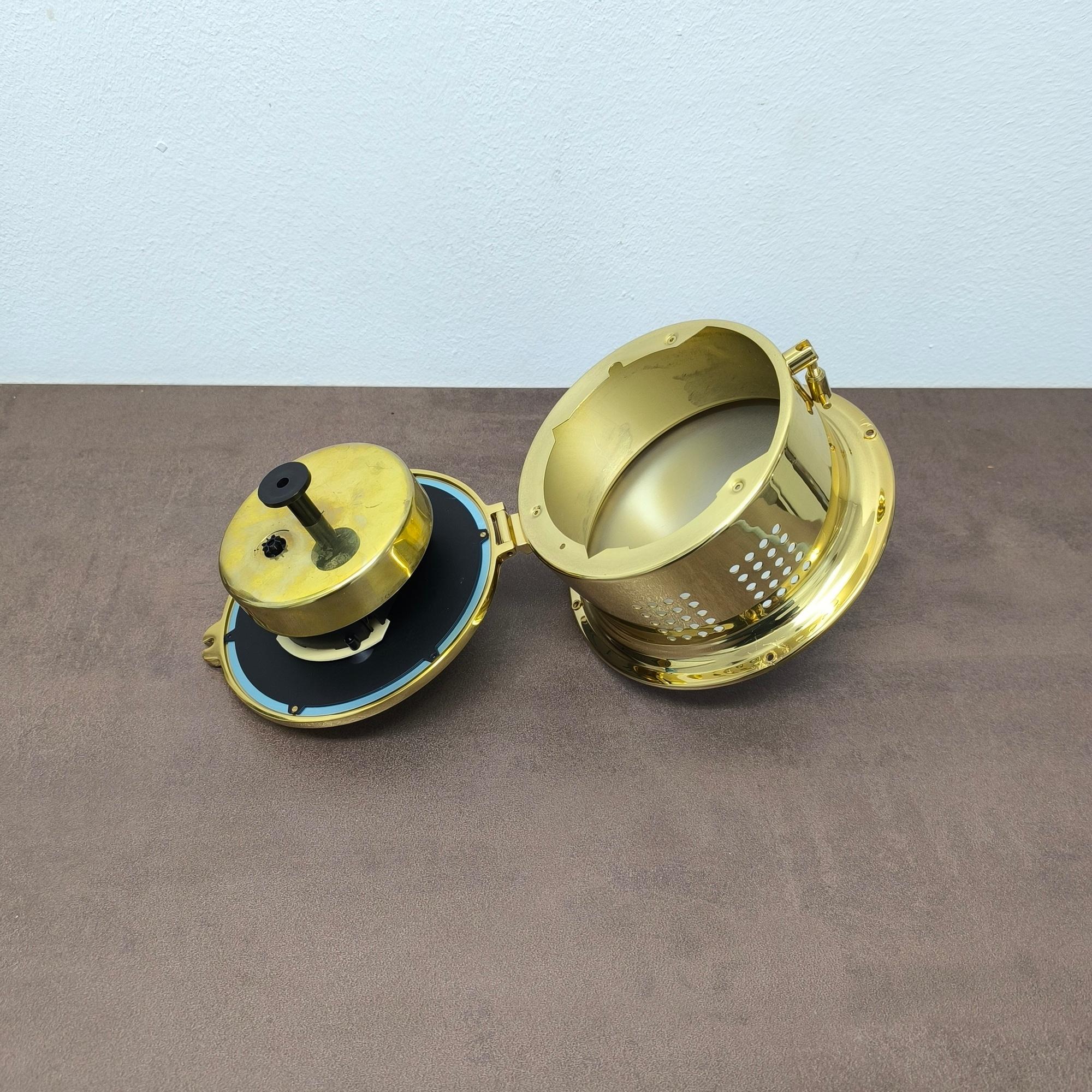 Schatz Ships Bell Quartz Clock in polished Brass For Sale 1