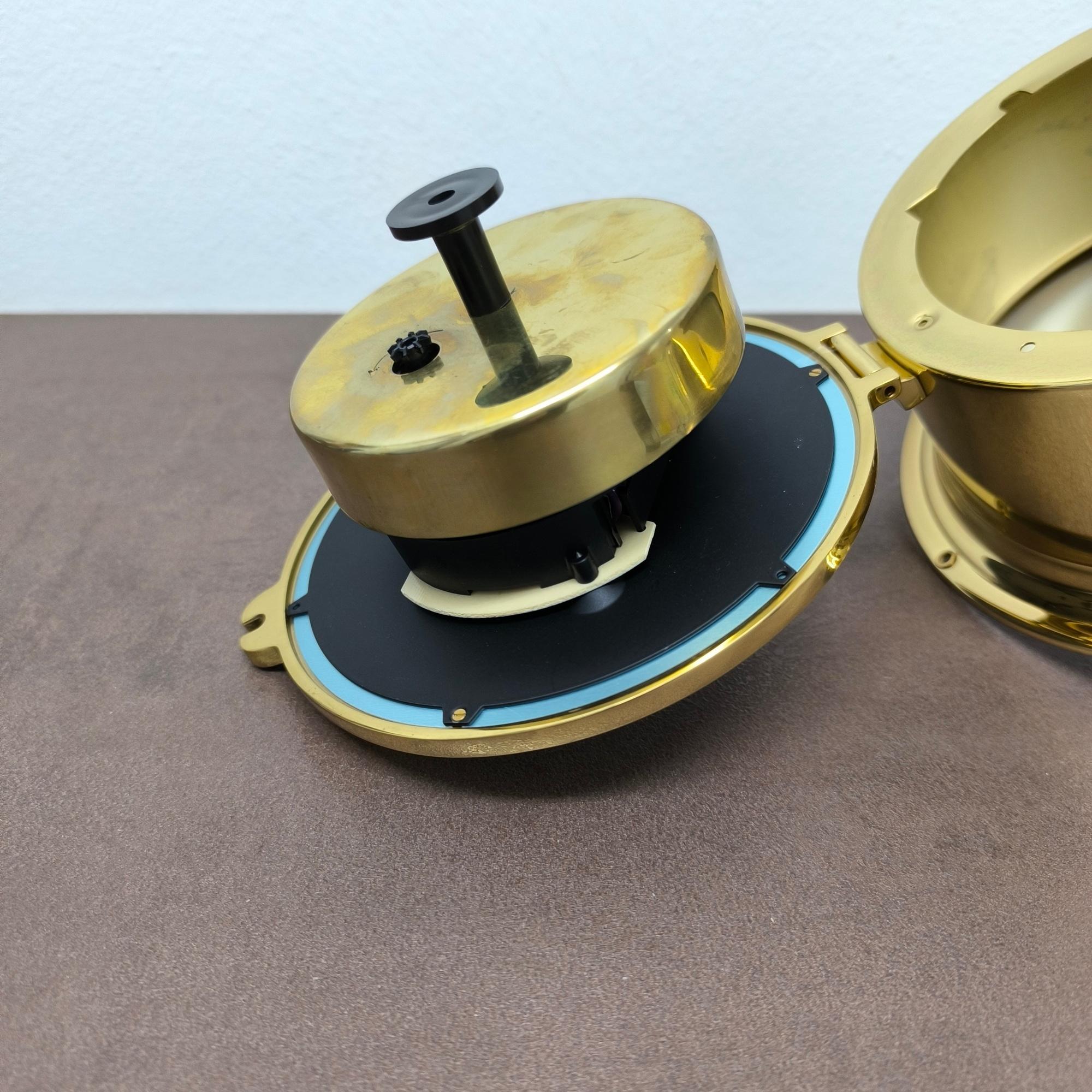 Schatz Ships Bell Quartz Clock in polished Brass For Sale 2