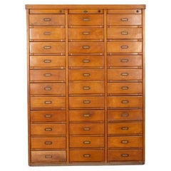 Vintage 1950s wooden 33-drawer vintage chest of drawers file cabinet design A. Gorgone