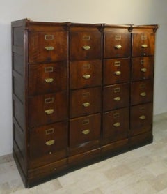 Walnut Filing Cabinet, British Colonial Style, Early 20th Century