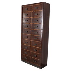 Schedario vintage anni 50 in legno stile industriale design Italiano