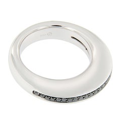 Scheffel Black Diamond White Gold Dome Band Ring