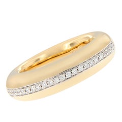 Anello a fascia in oro giallo con cupola di diamanti Scheffel