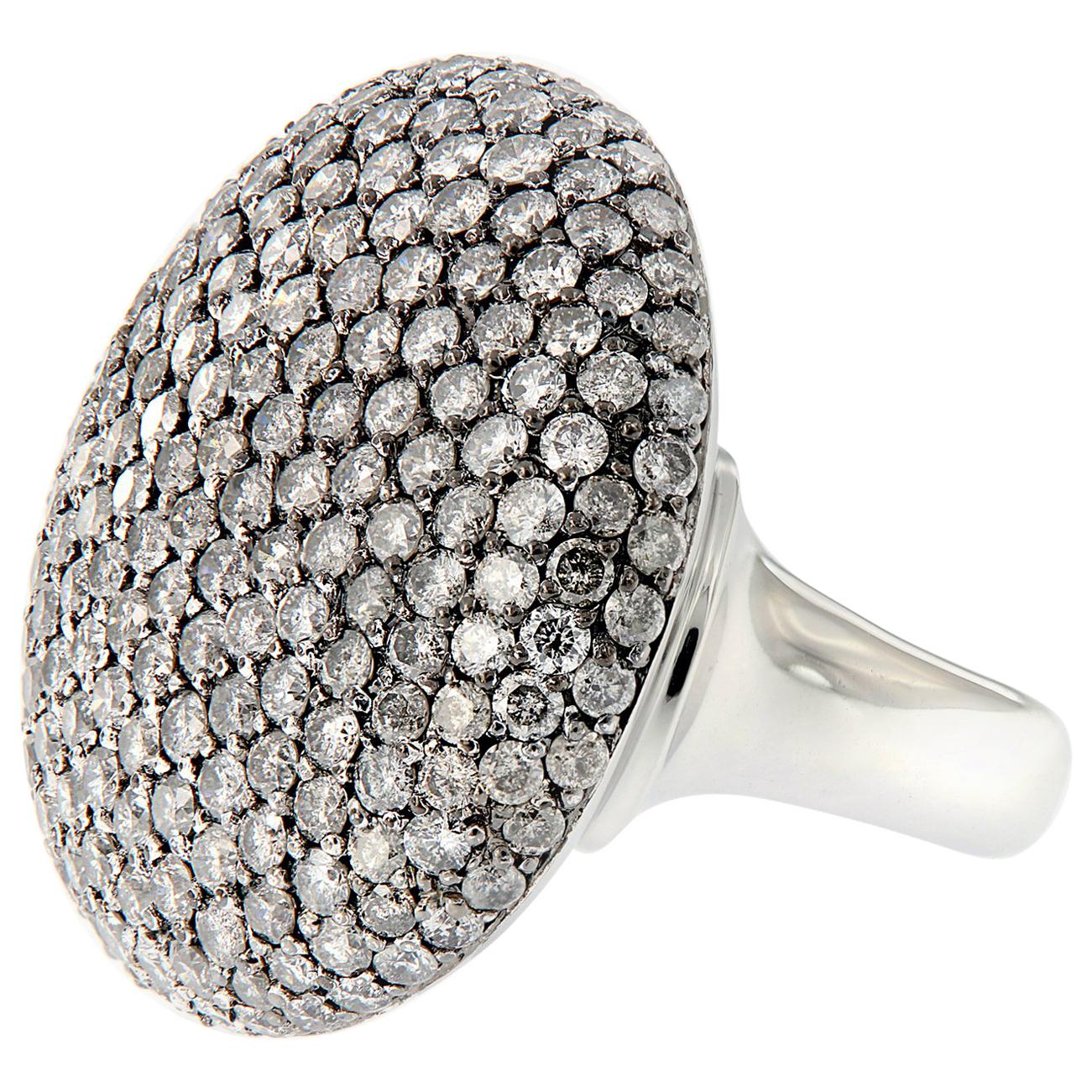 Scheffel Fancy Grey Diamond Cluster Dome Cocktail Ring