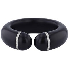 Scheffel - Schmuck  0.78 Carat Pave-Set Diamond Ebony Wood Twist Cuff Bracelet