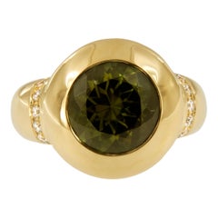 Scheffel, Schmuck 18 Karat Gold Tourmaline and Diamond Ring
