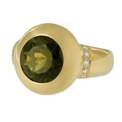 Scheffel, Schmuck 18 Karat Gold Tourmaline and Diamond Ring