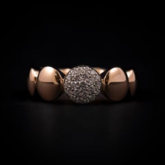 Scheffel-Schmuck Sculptural Diamond Paillette 18K Rose Gold Contemporary Ring