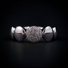 Scheffel-Schmuck Sculptural Diamond Paillette 18K White Gold Contemporary Ring