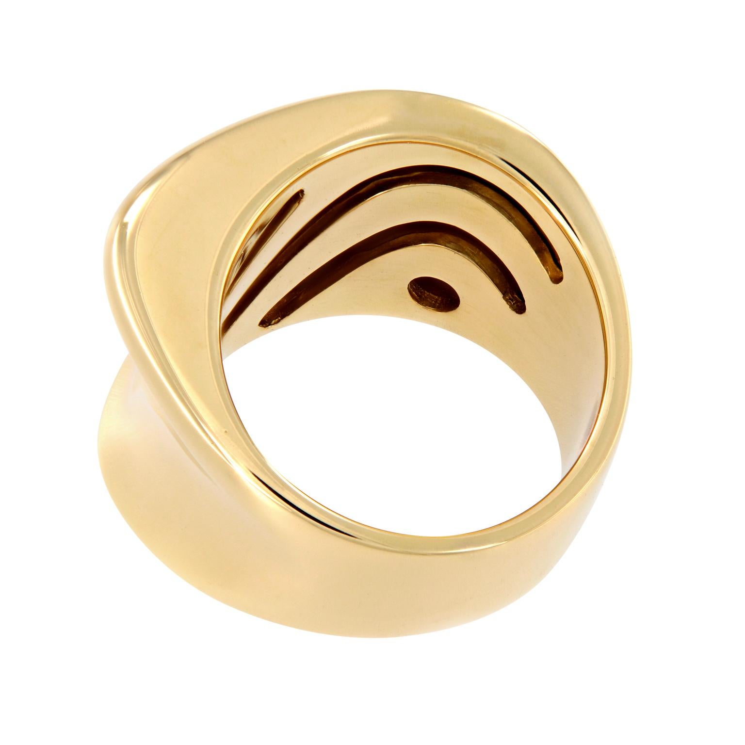 Contemporary Scheffel Wide Band Yellow Gold Fashion Ring