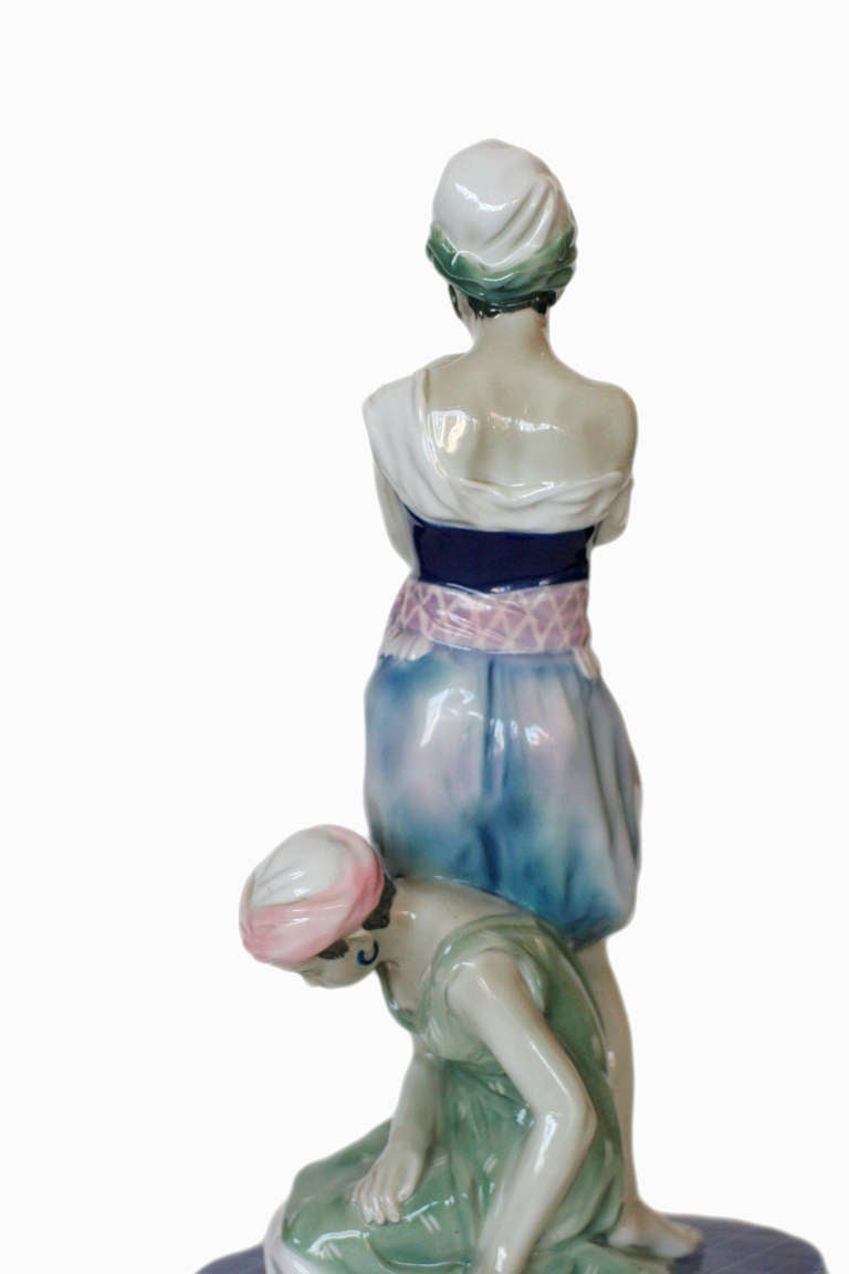 German Scheherazade Porcelain Statue by Volkstedt For Sale