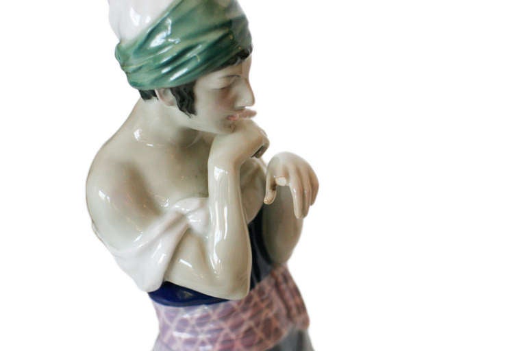 German Scheherazade Porcelain Statue by Volkstedt For Sale