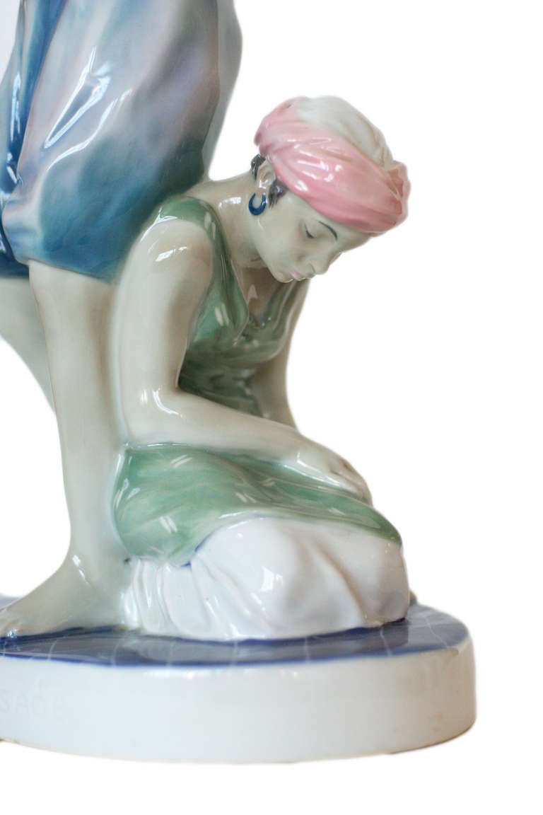 Mid-20th Century Scheherazade Porcelain Statue by Volkstedt For Sale