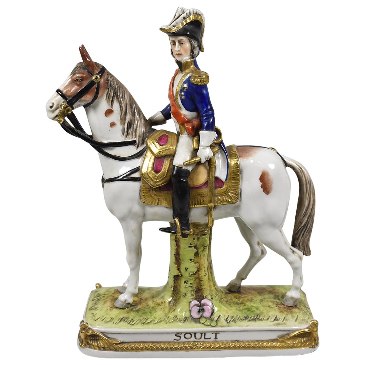 Scheib, Alsbach Soult Germany Porcelain General on Horseback For Sale