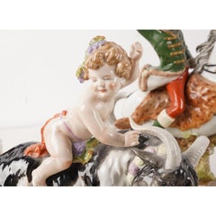 Scheibe Alsbach Kister Porcelain Nude Putti Riding Thuringian Goat Figurine
