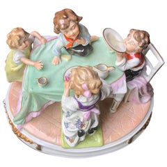 Scheibe Alsbach Porcelain Figures 'Children eating porridge', before 1989