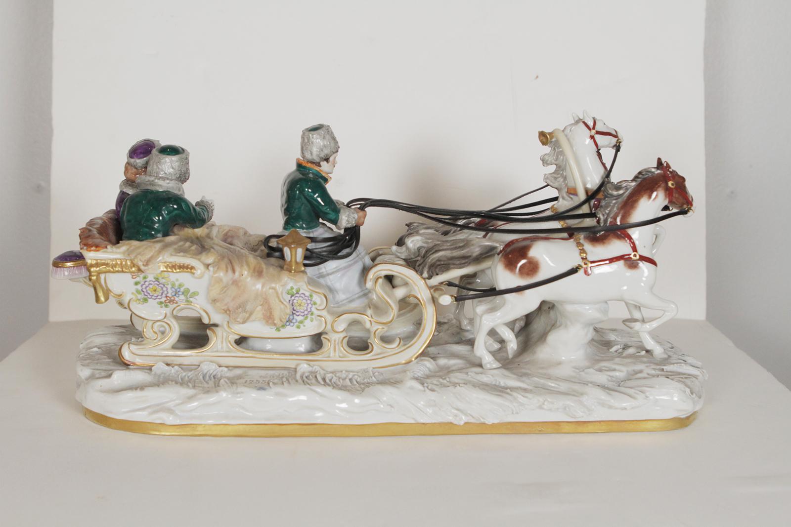 Scheibe-Ansbach Porcelain Figure. “St. Petersburg, Russia Sleigh Ride” 3