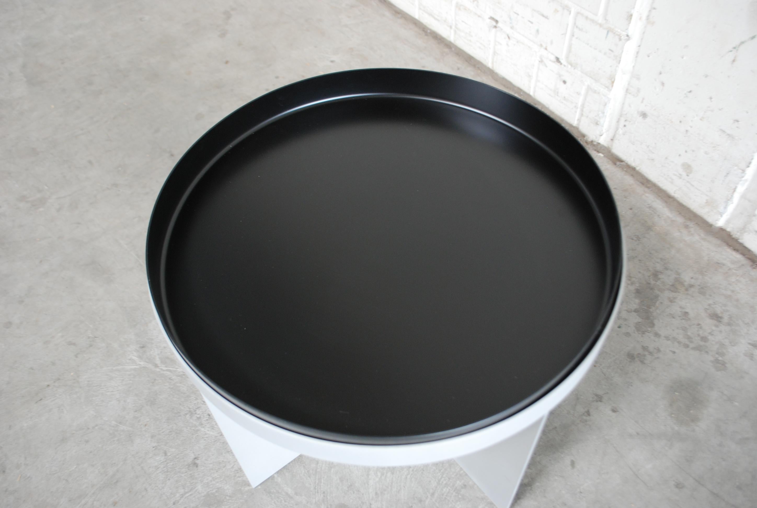 Minimalist Schellmann Art Furniture Minimal Conceptual Aluminium Low Black Tray Round Table