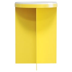 Schellmann Art Furniture Minimal Conceptual Aluminium Yellow Tray Round Table
