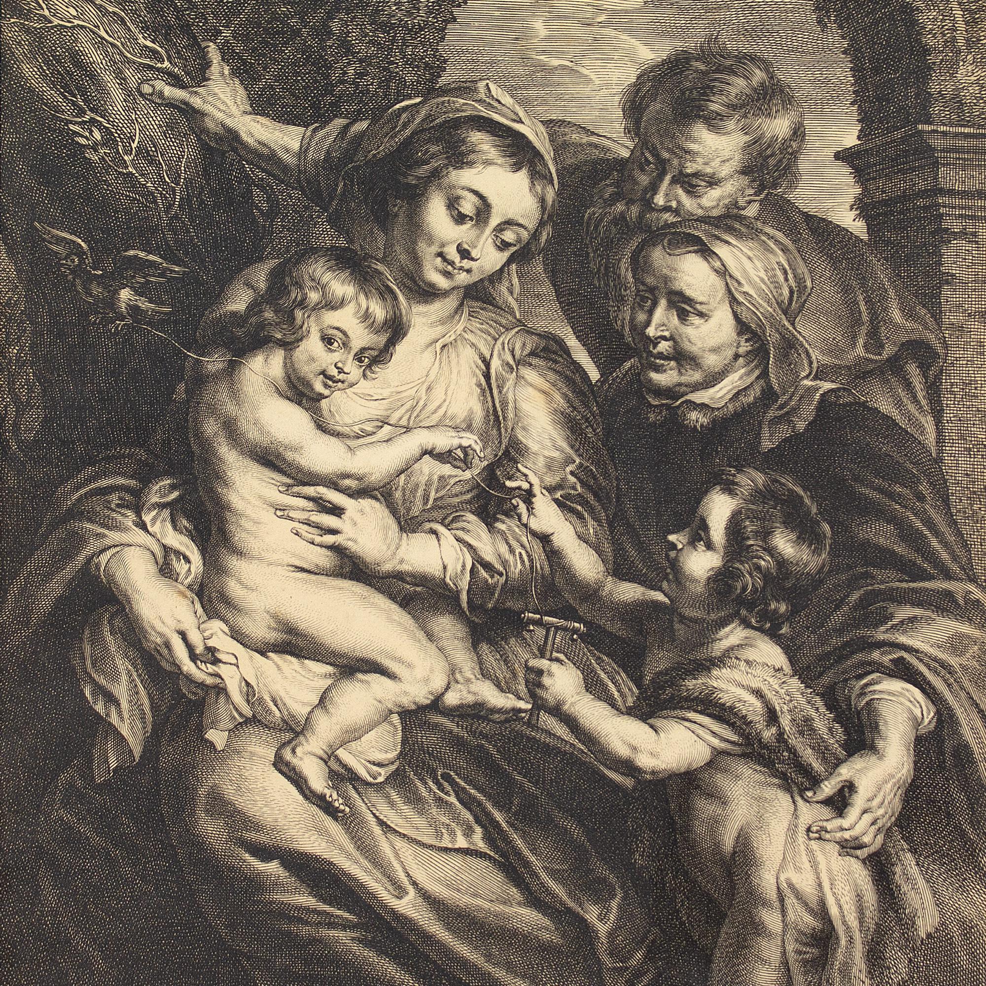 Schelte Adams à Bolswert After Peter Paul Rubens The Holy Family, Engraving  2