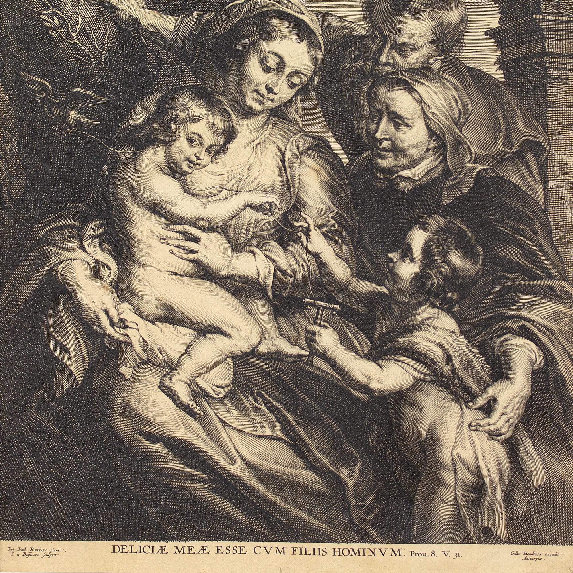 Schelte Adams à Bolswert After Peter Paul Rubens The Holy Family, Engraving  3