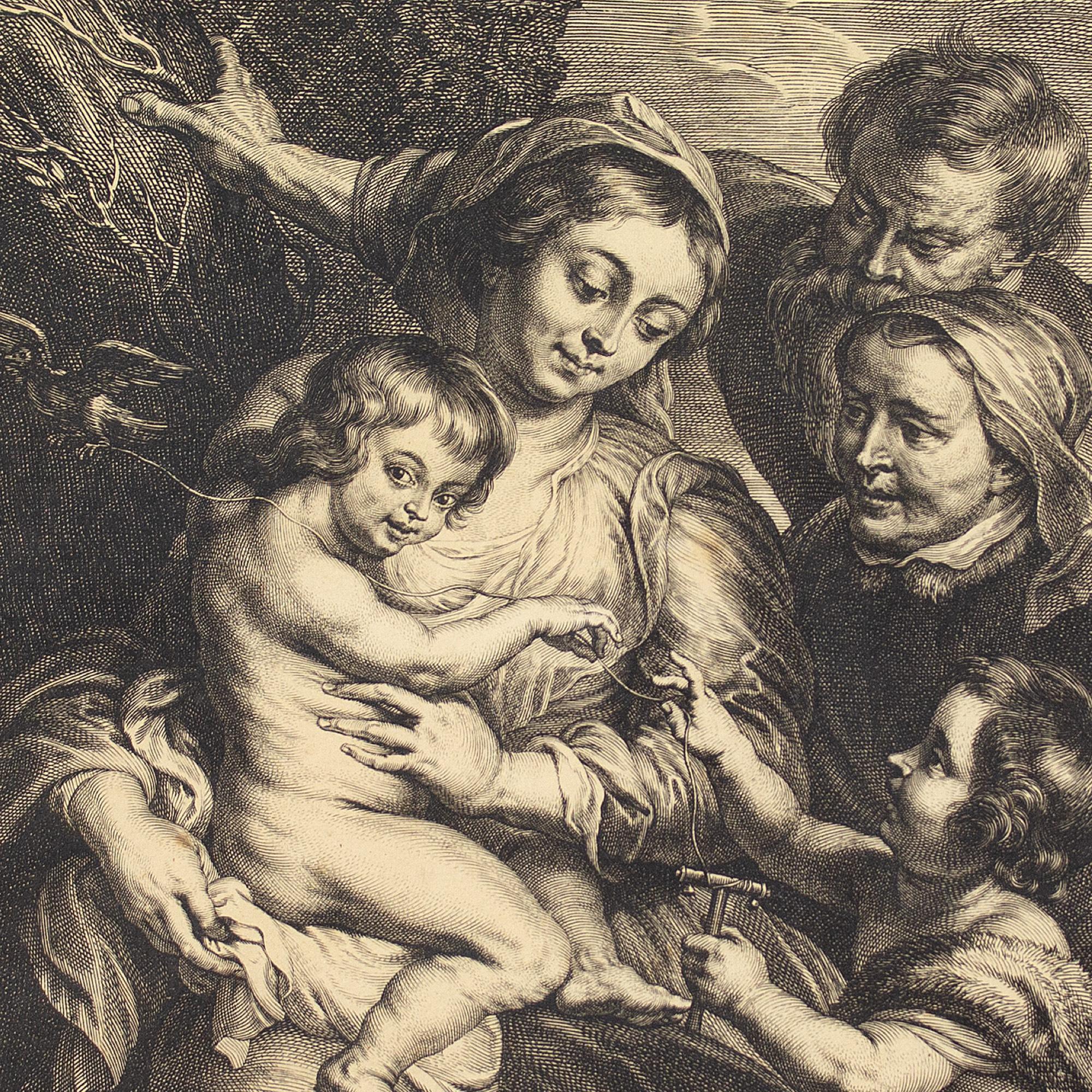Schelte Adams à Bolswert After Peter Paul Rubens The Holy Family, Engraving  4