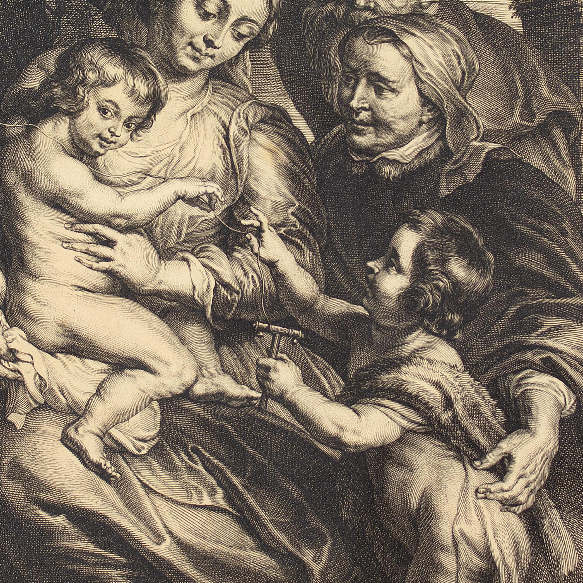 Schelte Adams à Bolswert After Peter Paul Rubens The Holy Family, Engraving  5