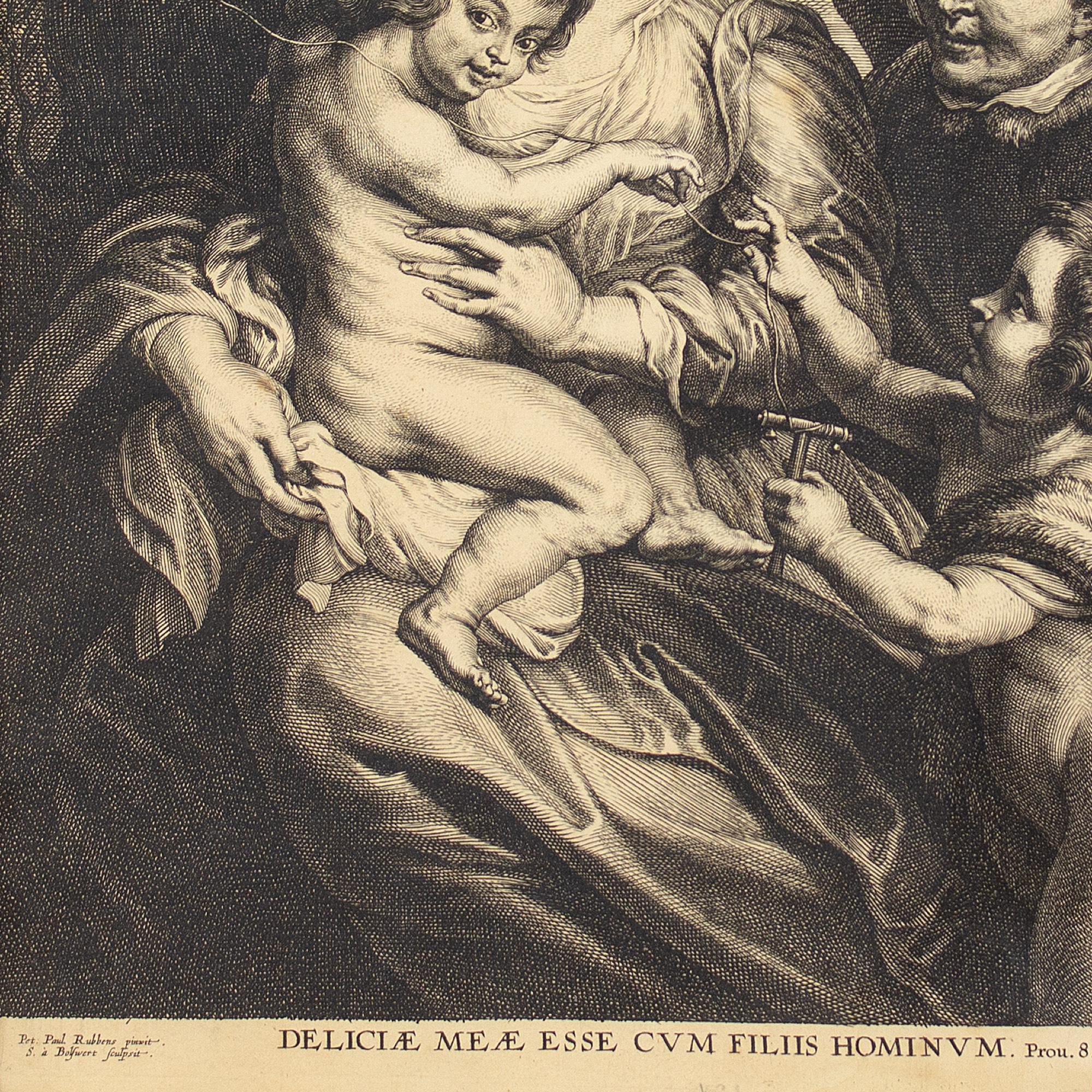 Schelte Adams à Bolswert After Peter Paul Rubens The Holy Family, Engraving  6