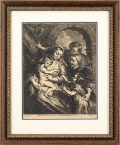 Schelte Adams à Bolswert After Peter Paul Rubens The Holy Family, Engraving 