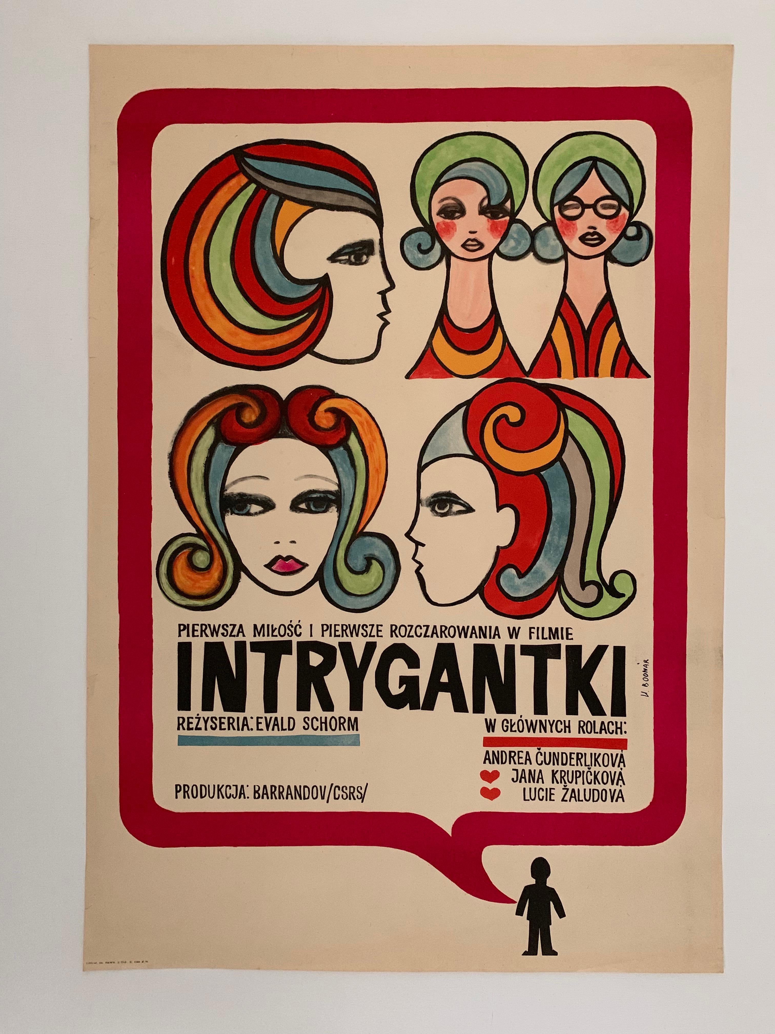 Mid-Century Modern Schemers, Vintage Polish Film Poster by Hanna Bodnar, 1967 For Sale