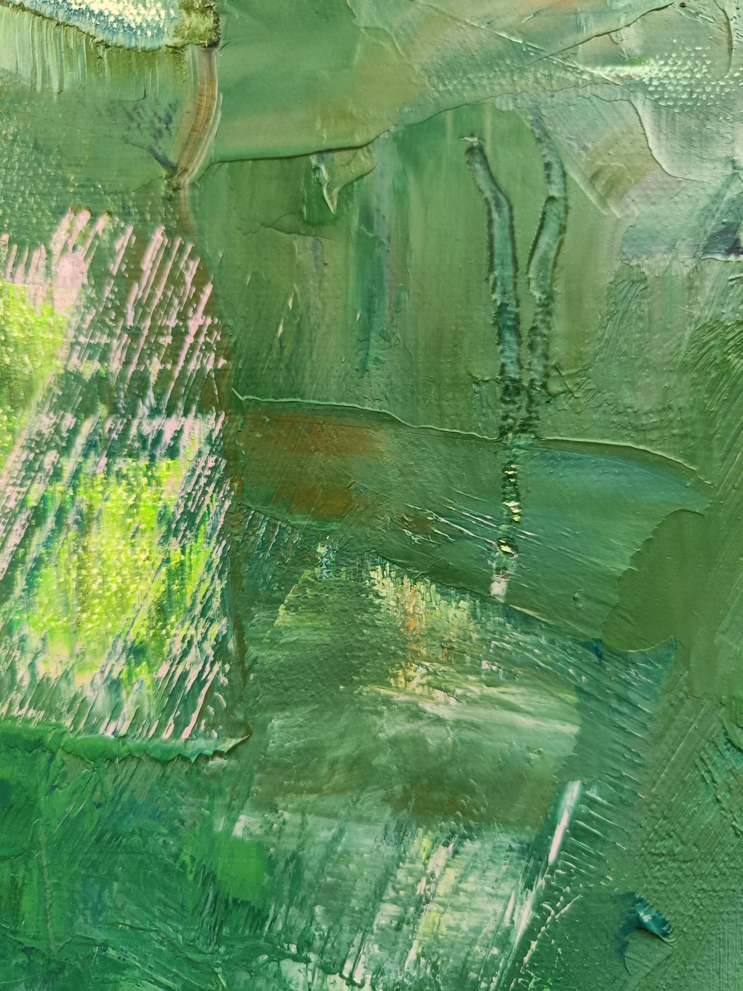 In garden. Impressionism, fruits, still-life, vertical, blue For Sale 2