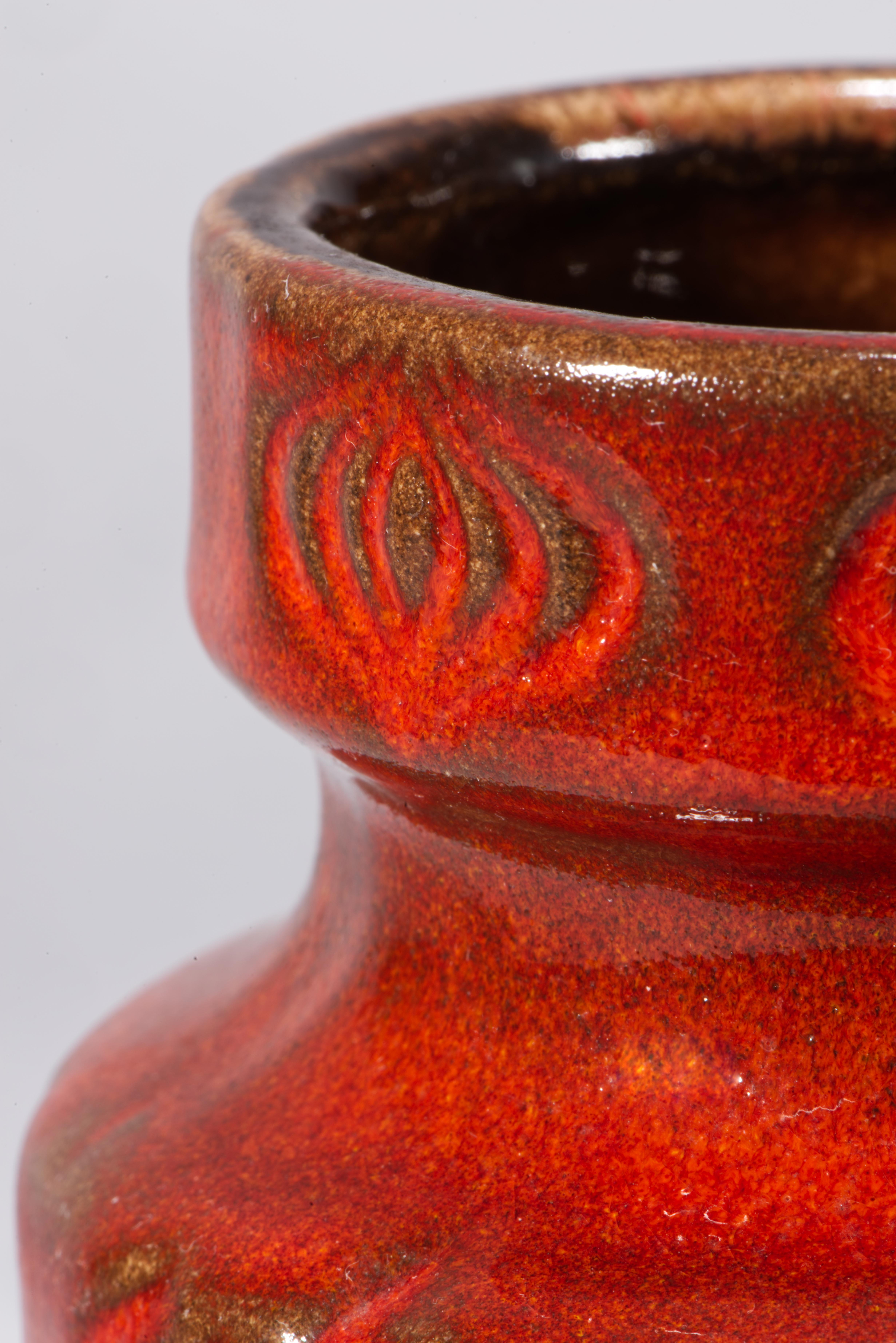 Scheurich Amsterdam 2 Jarrones Esmalte de Lava West German Pottery 1970s Glaseado en venta