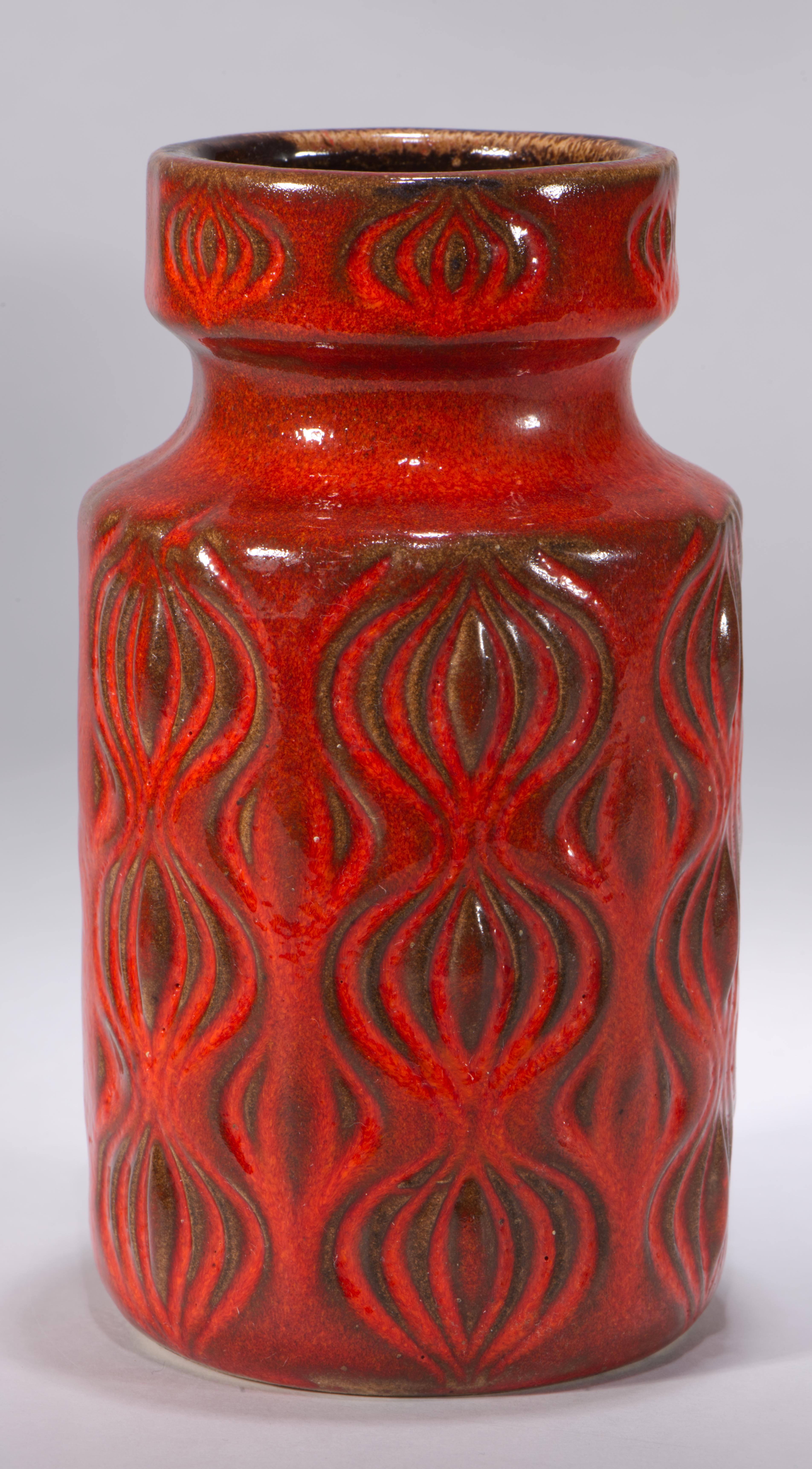 Scheurich Amsterdam 2 Jarrones Esmalte de Lava West German Pottery 1970s siglo XX en venta
